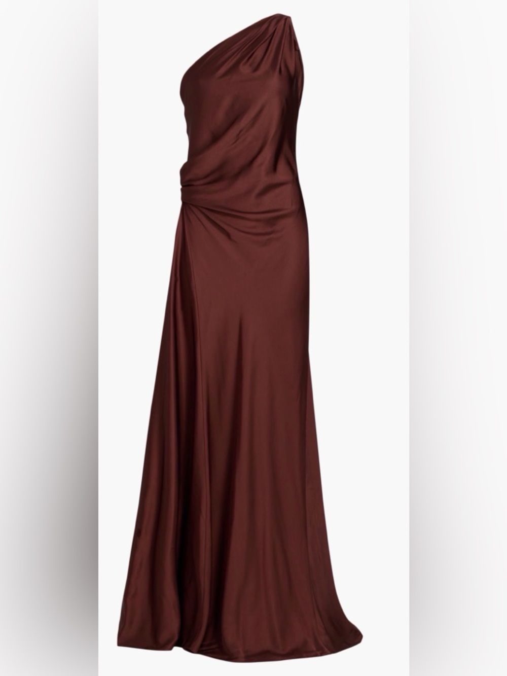 A.L.C. Aster Draped Satin Gown in Black Cherry